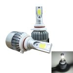 2 Stück C9 9006 18 W 1800 lm 6000 K wasserdicht IP68 Auto-LED-Scheinwerfer mit 2 COB-LED-Lampen, DC 9–36 V, 9006