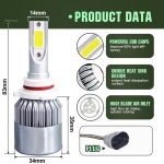 2 Stück C9 9006 18 W 1800 lm 6000 K wasserdicht IP68 Auto-LED-Scheinwerfer mit 2 COB-LED-Lampen, DC 9–36 V, 9006 – Bild 3