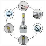 2 Stück H1 18 W 1800 lm 6000 K wasserdichter IP68-Auto-LED-Scheinwerfer mit 2 COB-LED-Lampen, DC 9–36 V, H1 – Bild 5