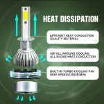 2 Stück H1 18 W 1800 lm 6000 K wasserdichter IP68-Auto-LED-Scheinwerfer mit 2 COB-LED-Lampen, DC 9–36 V, H1 – Bild 7