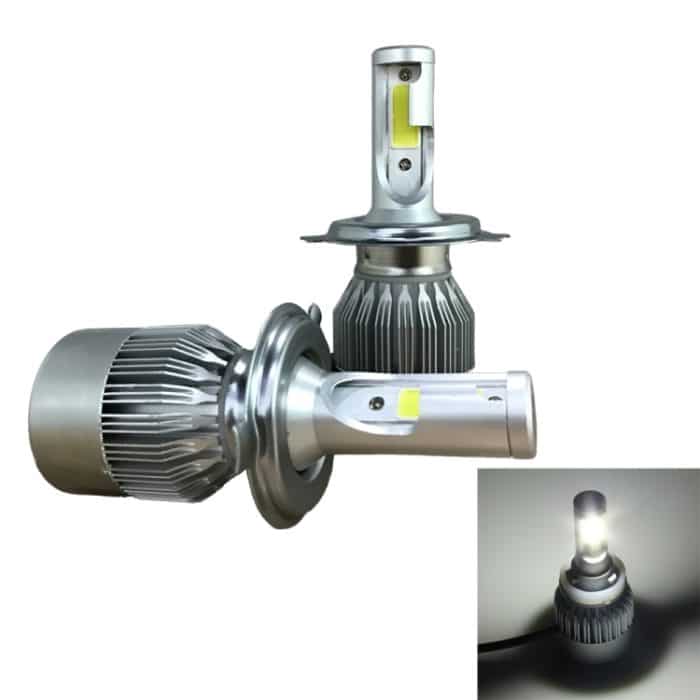 2 Stück H4 18 W 1800 lm 6000 K wasserdichter IP68-Auto-LED-Scheinwerfer mit 2 COB-LED-Lampen, DC 9–36 V, H4 – Bild 1
