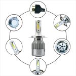 2 Stück H4 18 W 1800 lm 6000 K wasserdichter IP68-Auto-LED-Scheinwerfer mit 2 COB-LED-Lampen, DC 9–36 V, H4 – Bild 5