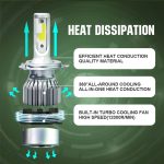 2 Stück H4 18 W 1800 lm 6000 K wasserdichter IP68-Auto-LED-Scheinwerfer mit 2 COB-LED-Lampen, DC 9–36 V, H4 – Bild 7