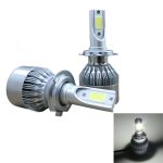 2 Stück H7 18 W 1800 lm 6000 K wasserdichter IP68-Auto-LED-Scheinwerfer mit 2 COB-LED-Lampen, DC 9–36 V, H7