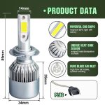 2 Stück H7 18 W 1800 lm 6000 K wasserdichter IP68-Auto-LED-Scheinwerfer mit 2 COB-LED-Lampen, DC 9–36 V, H7 – Bild 3