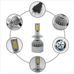 2 Stück H7 18 W 1800 lm 6000 K wasserdichter IP68-Auto-LED-Scheinwerfer mit 2 COB-LED-Lampen, DC 9–36 V, H7 – Bild 5