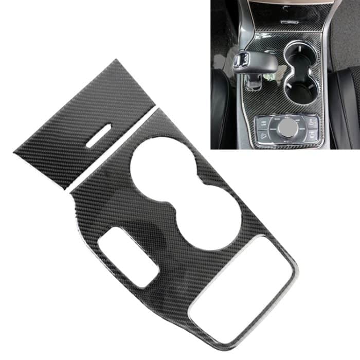 2 PCS Auto Wasser Cup Panel Carbon Faser dekorative Aufkleber für Jeep Grand Cherokee 2014-2015 – Bild 1