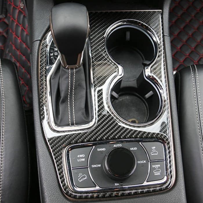 2 PCS Auto Wasser Cup Panel Carbon Faser dekorative Aufkleber für Jeep Grand Cherokee 2016-2017 – Bild 6