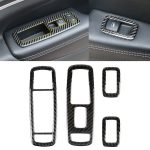 4 PCS Auto Fensterheber Schalttafel Carbon Faser dekorative Aufkleber für Jeep Grand Cherokee