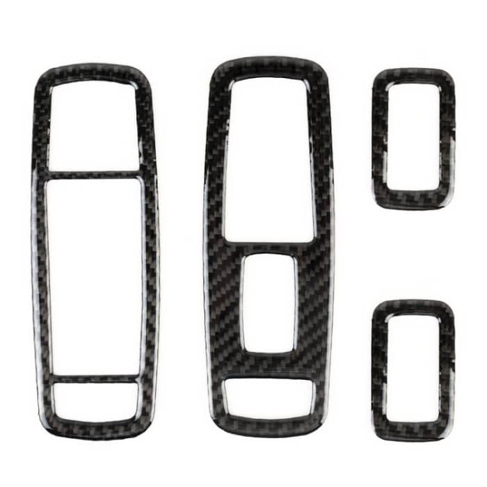 4 PCS Auto Fensterheber Schalttafel Carbon Faser dekorative Aufkleber für Jeep Grand Cherokee – Bild 2