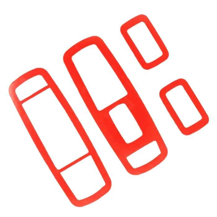 4 PCS Auto Fensterheber Schalttafel Carbon Faser dekorative Aufkleber für Jeep Grand Cherokee – Bild 3