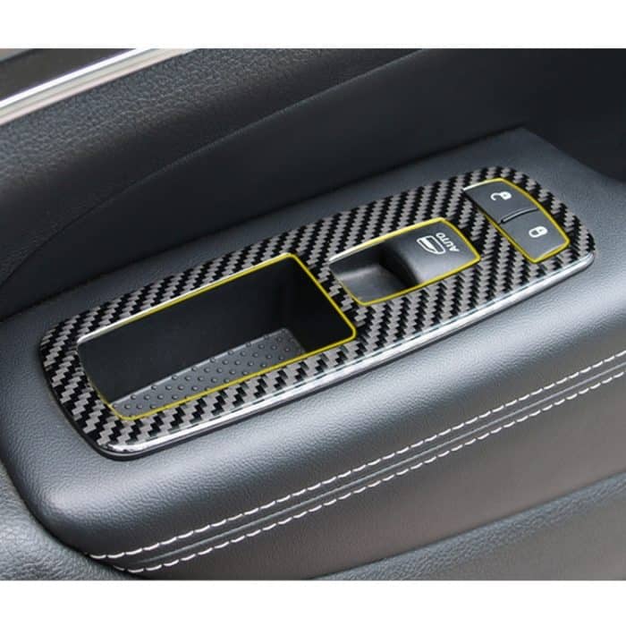 4 PCS Auto Fensterheber Schalttafel Carbon Faser dekorative Aufkleber für Jeep Grand Cherokee – Bild 7
