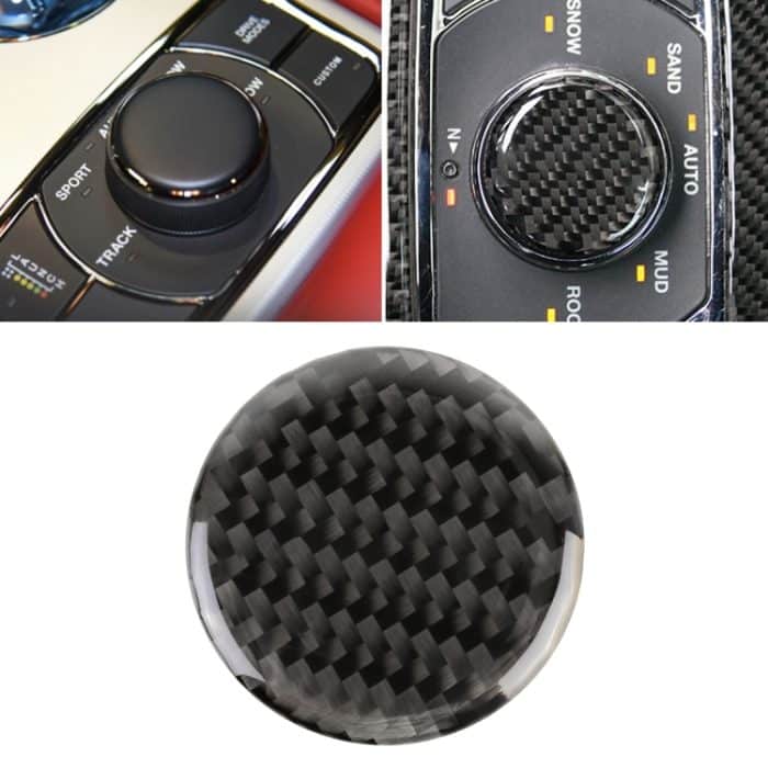Auto Wasser Cup Drehknopf Panel Carbon Faser dekorative Aufkleber für Jeep Grand Cherokee – Bild 1