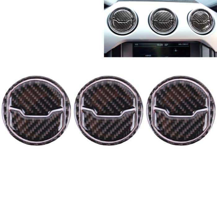 9 PCS Zentrale Lüftungsschlitze Abdeckung Dekorative Aufkleber Air Outlet Trim Ring für Ford Mustang 2015-2020 – Bild 1