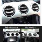 9 PCS Zentrale Lüftungsschlitze Abdeckung Dekorative Aufkleber Air Outlet Trim Ring für Ford Mustang 2015-2020 – Bild 7