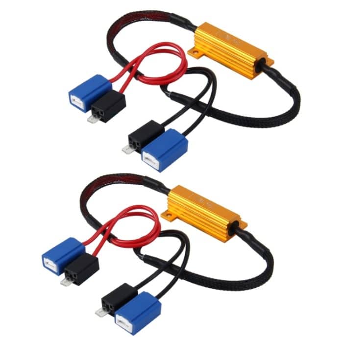 2 PCS H1 / H3 Auto Canbus Fehler Canceller Decoder Lastwiderstand LED 50W 8 Ohm Kein blinkender Decoder Wärmebeständigkeit Aluminiumgehäuse Kühlkörper Hochleistungs-Metallgehäuse-Widerstand – Bild 1