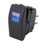 Auto LKW Bootsschalter Kipplichtschalter 4-polig Wasserdicht 12 / 24V Bar Style Blau Kippschalter Rückfahrwippe Rücklichtschalter Auto Auto Universal DIY 4-polige Bootskappe AUS-EIN Druckknopf mit Anzeigelampe