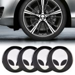 4 PCS Car-Styling Alien Pattern Metall Radnabe Dekorativer Aufkleber, Durchmesser: 5,8 cm
