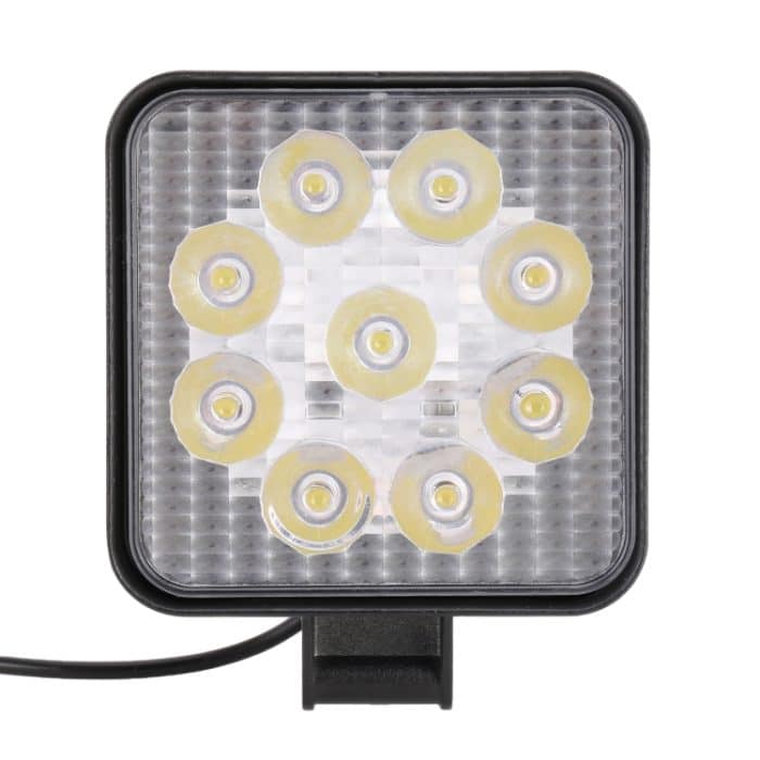 DC 10–30 V, 27 W, 2500 lm, 6000 K, wasserdicht, für Fahrzeug, Auto, Boot, Marine, Außenarbeitsscheinwerfer, Notbeleuchtung, 30 Grad verstellbare Spotlicht-LED-Autolampen mit 9 intensiven Wafer-LED-Leuchten, Spot Light+27W – Bild 2