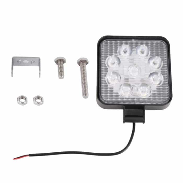 DC 10–30 V, 27 W, 2500 lm, 6000 K, wasserdicht, für Fahrzeug, Auto, Boot, Marine, Außenarbeitsscheinwerfer, Notbeleuchtung, 30 Grad verstellbare Spotlicht-LED-Autolampen mit 9 intensiven Wafer-LED-Leuchten, Spot Light+27W – Bild 6