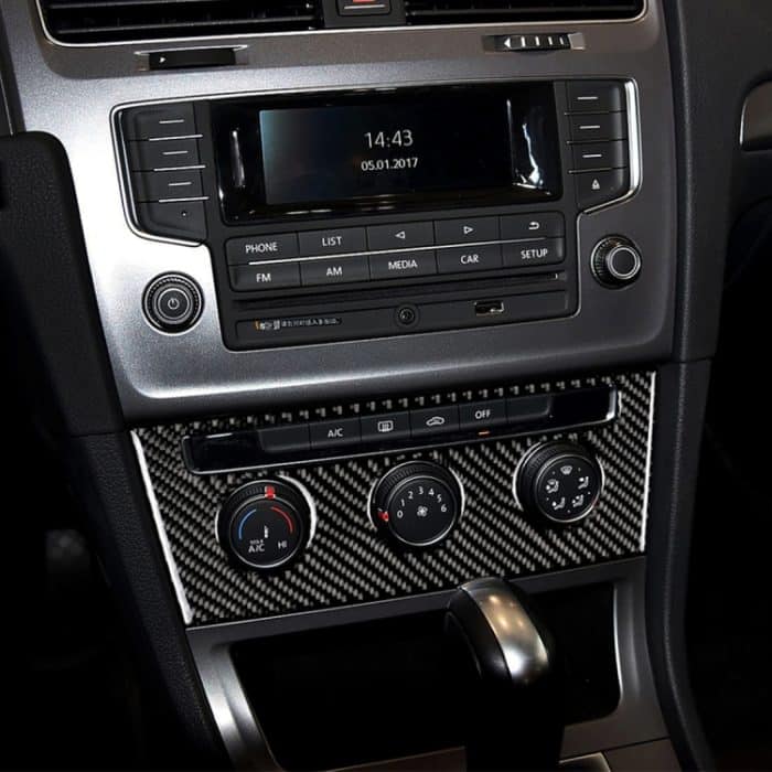 Auto Carbon Fiber Klimaanlage Drehknopf Dekorativer Aufkleber für Volkswagen Golf 7 2013-2017 – Bild 6