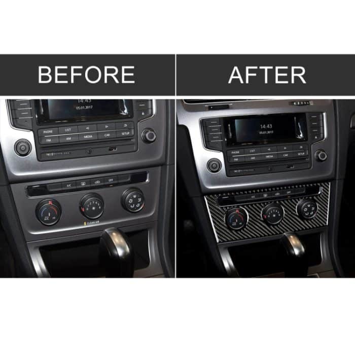 Auto Carbon Fiber Klimaanlage Drehknopf Dekorativer Aufkleber für Volkswagen Golf 7 2013-2017 – Bild 7