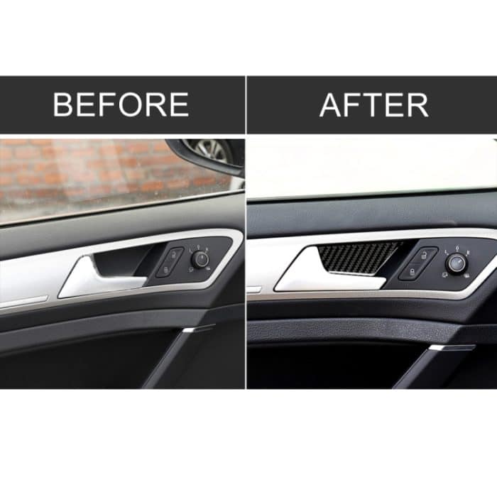 Auto Carbon Faser Tür Innengriff Handgelenk Panel dekorative Aufkleber für Volkswagen Golf 7 2013-2017 – Bild 7