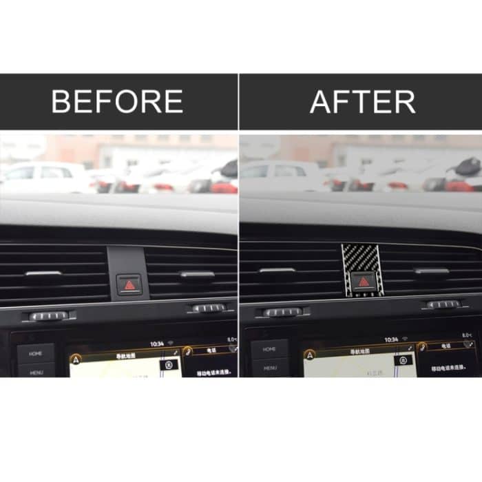 Auto Carbon Faser Notlichtrahmen dekorative Aufkleber für Volkswagen Golf 7 2013-2017, Linksantrieb – Bild 7