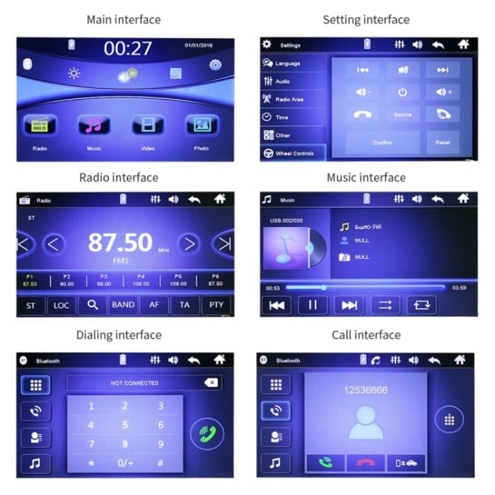 T100 7-Zoll-HD-Universal-Autoradioempfänger MP5-Player, unterstützt FM & AM & RDS & Bluetooth & Telefonverbindung mit Fernbedienung – Bild 18
