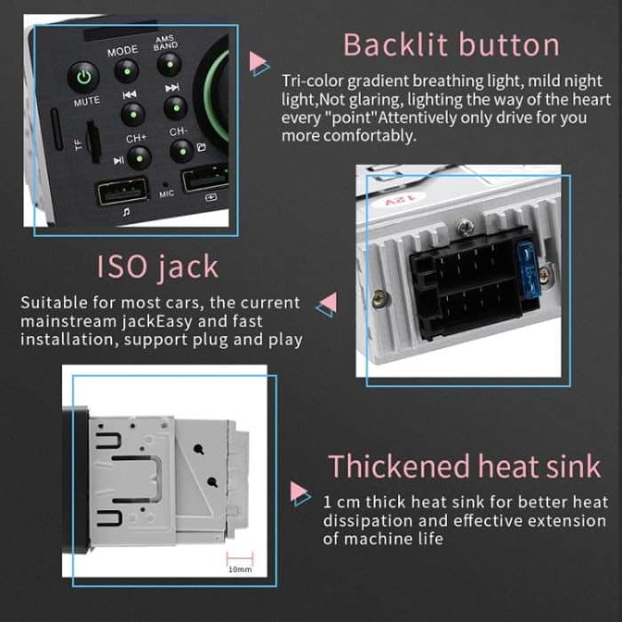 7805 4,1-Zoll-Universal-Autoradio-Empfänger MP5-Player, unterstützt FM-, Bluetooth- und TF-Karten mit Fernbedienung – Bild 4