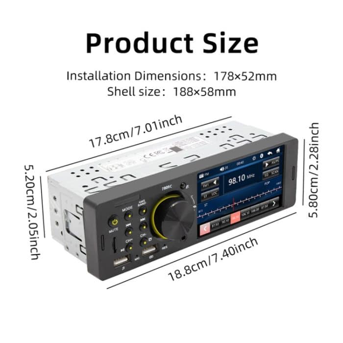 SWM-7805C 4,1-Zoll-Touchscreen Universal-Autoradio-Empfänger MP5-Player, unterstützt FM-, Bluetooth- und TF-Karten mit Fernbedienung – Bild 5