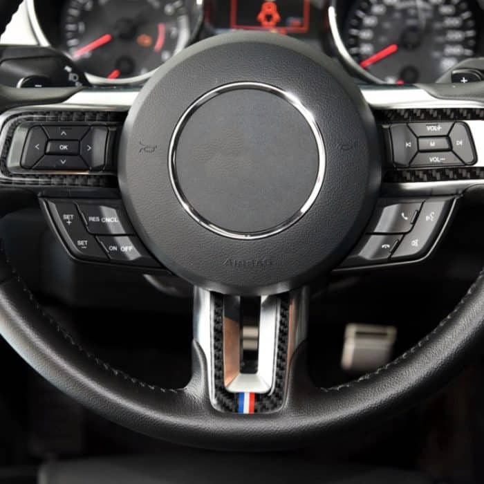 Auto USA Farbe Carbon Lenkrad dekorative Aufkleber für Ford Mustang 2015-2017 – Bild 6