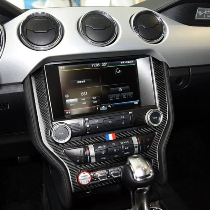Auto USA Farbe Kohlefaser CD Panel dekorative Aufkleber für Ford Mustang 2015-2017 – Bild 6
