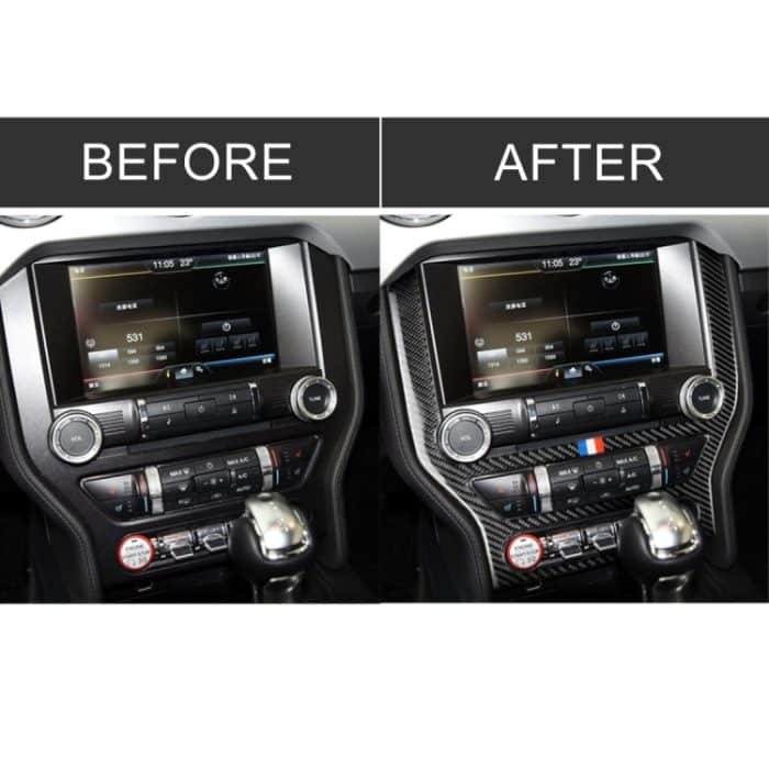 Auto USA Farbe Kohlefaser CD Panel dekorative Aufkleber für Ford Mustang 2015-2017 – Bild 7