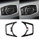2 PCS Car USA Farbe Carbon Fiber Scheinwerferrahmen dekorative Aufkleber für Ford Mustang 2015-2017