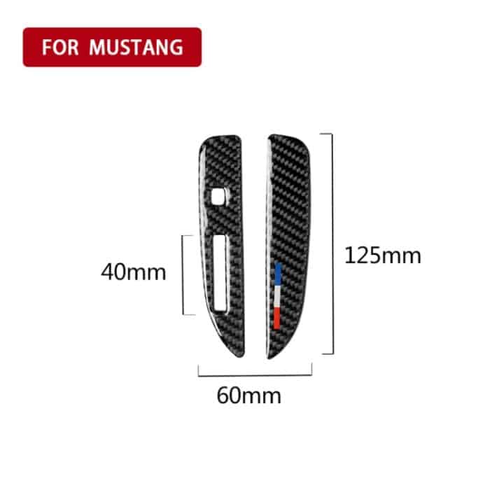 2 PCS Car USA Farbe Carbon Faser Schalttafel Dekorative Aufkleber für Ford Mustang 2015-2017, Linksantrieb – Bild 5