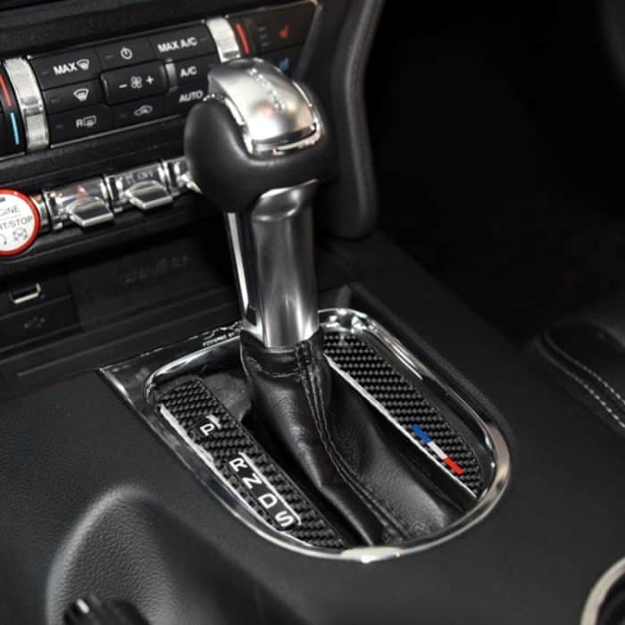2 PCS Car USA Farbe Carbon Faser Schalttafel Dekorative Aufkleber für Ford Mustang 2015-2017, Linksantrieb – Bild 6