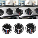 9 PCS Car USA Farbe Carbon Faser Luftauslass Dekorativer Aufkleber für Ford Mustang 2015-2017