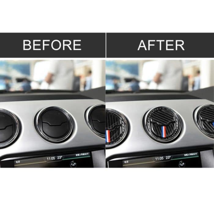 9 PCS Car USA Farbe Carbon Faser Luftauslass Dekorativer Aufkleber für Ford Mustang 2015-2017 – Bild 7