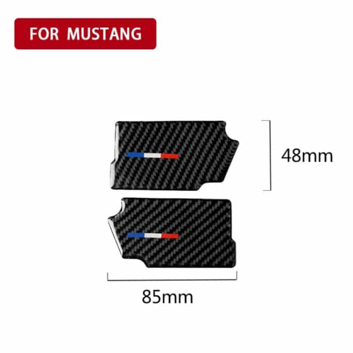 2 PCS Car USA Farbe Kohlefasertür Innengriff Handgelenkplatte Dekorativer Aufkleber für Ford Mustang 2015-2017 – Bild 5