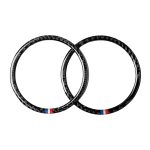 2 PCS Auto USA Farbe Kohlefaser Horn Ring dekorative Aufkleber für Ford Mustang 2015-2017 – Bild 2
