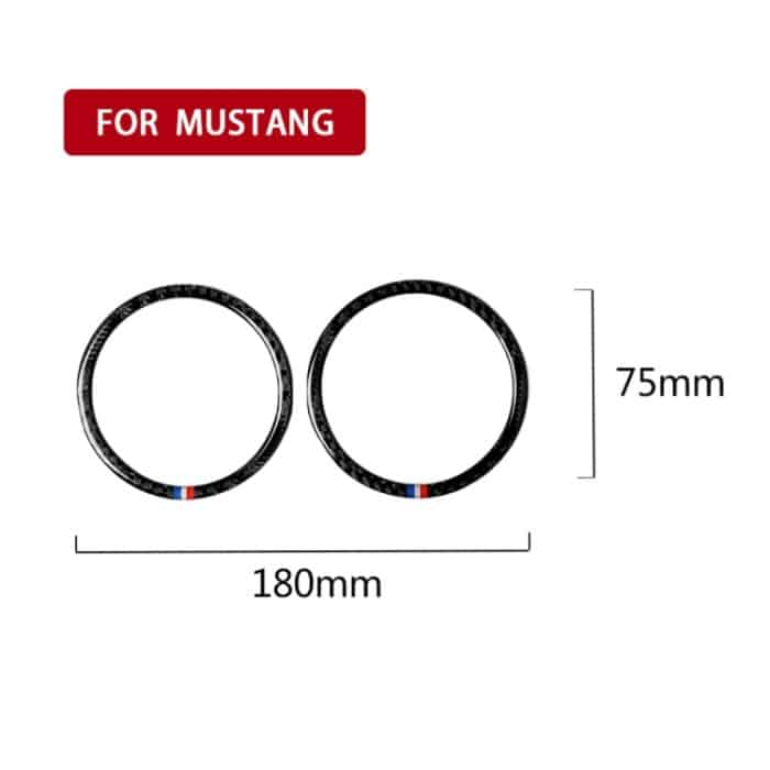 2 PCS Auto USA Farbe Kohlefaser Horn Ring dekorative Aufkleber für Ford Mustang 2015-2017 – Bild 5