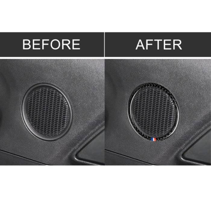 2 PCS Auto USA Farbe Kohlefaser Horn Ring dekorative Aufkleber für Ford Mustang 2015-2017 – Bild 7