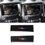 2 PCS Car USA Farbe Carbon Faser Central Control Dekorativer Aufkleber für Ford Mustang 2015-2017