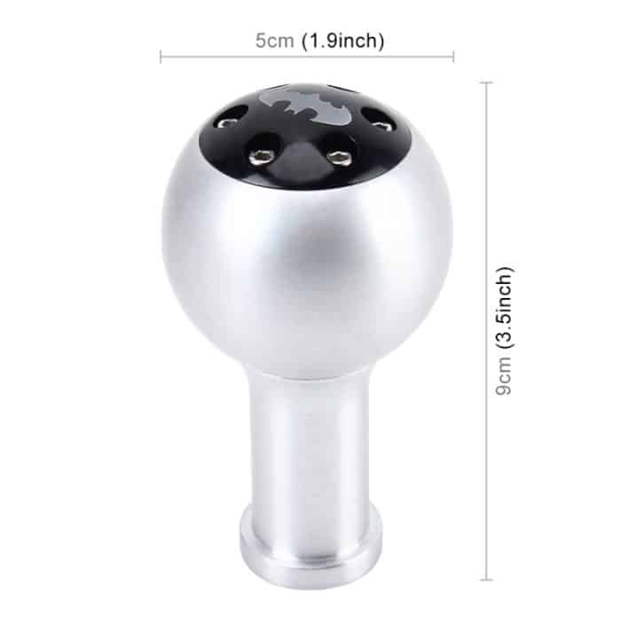 Universal Vehicle Car Bat Pattern Schalthebelabdeckung Handbuch Automatischer Aluminium-Schaltknauf (Silber), Größe: 5 * 9 cm – Bild 2