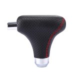 Universal Vehicle Car Schwarz Leder Schalthebelabdeckung Handbuch Automatischer Schaltknauf – Bild 2