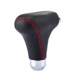 Universal Vehicle Car Schwarz Leder Schalthebelabdeckung Handbuch Automatischer Schaltknauf – Bild 3