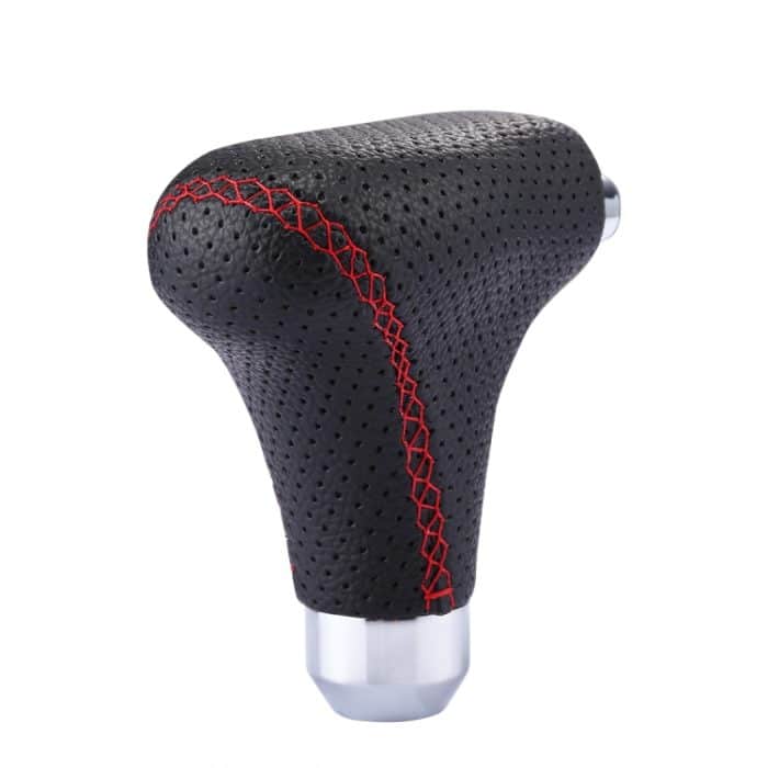 Universal Vehicle Car Schwarz Leder Schalthebelabdeckung Handbuch Automatischer Schaltknauf – Bild 3