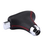 Universal Vehicle Car Schwarz Leder Schalthebelabdeckung Handbuch Automatischer Schaltknauf – Bild 4