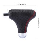 Universal Vehicle Car Schwarz Leder Schalthebelabdeckung Handbuch Automatischer Schaltknauf – Bild 5